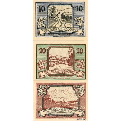 Abtenau(Sbg) - 10,20,50 Heller 1920, Papier weiß, (KKN.3)a) Erh. I – Bild 2