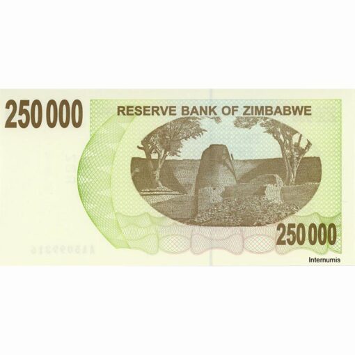 Zimbabwe - 250.000 Dollars 20.12.2007, (P.50) Erh. UNC – Bild 2