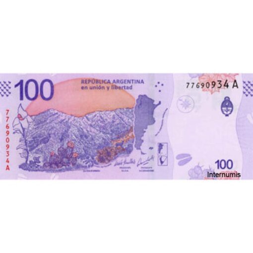 Argentinien - 100 Pesos ND (2019) (P.363A-A) Erh. UNC – Bild 2