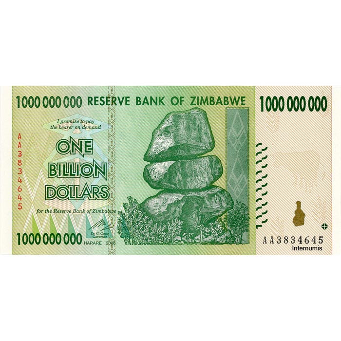 Zimbabwe - 1 Milliarde (Billion) Dollars 2008, (P.83) Erh. UNC