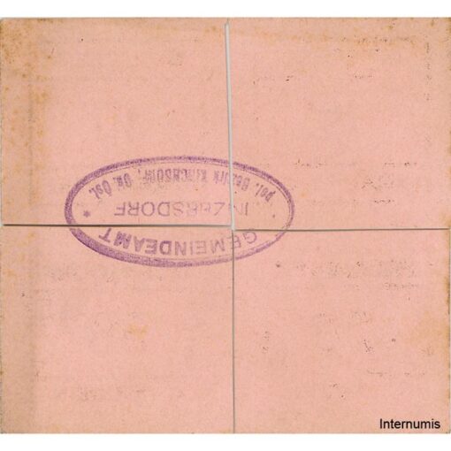 Inzersdorf(OÖ) - 5,0,20,50 Heller o.D.(-31.1.1921),Kp.rosa, Vs.Dr.schwarz, Rs. Gemstpl. verkehrt, Auflage 50 Stück, (KKN.S415)IX)f) Erh. I- – Bild 2