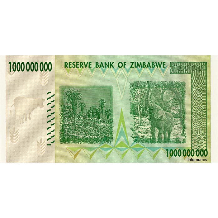 Zimbabwe - 1 Milliarde (Billion) Dollars 2008, (P.83) Erh. UNC – Bild 2