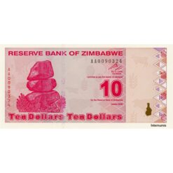 Zimbabwe - 10 Dollars 2009, (P.94) Erh. UNC