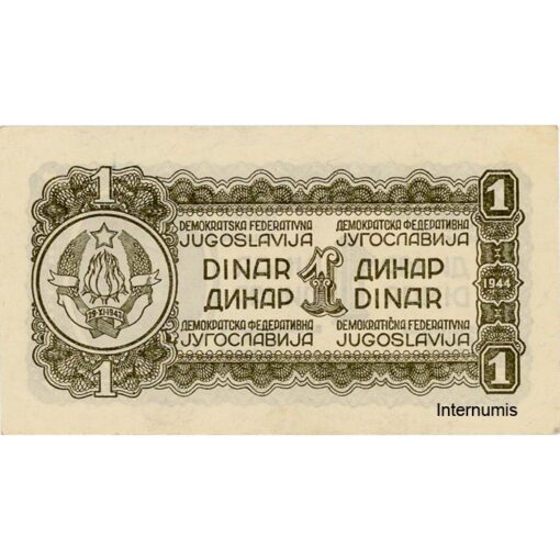 Jugoslawien - 1 Dinar 1944, (P.48a) Erh. VF – Bild 2