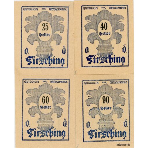 Firsching (OÖ) - 25,40,60,90 Heller o.D., Aufl. II b., Vs.Druck schwarz, Rs. Druck blau,(Fam. 4) (KKN.S201)I)a) Erh. I- – Bild 2