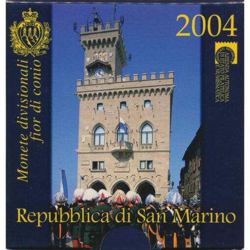 San Marino - Offizieller Kursmünzensatz inkl.5 Euromünze 2004  Erh. stgl.im Blister