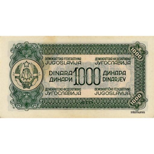 Jugoslawien - 1000 Dinara 1944, (P.55b) Erh. XF – Bild 2