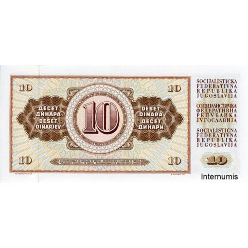 Jugoslawien - 10 Dinara 12.8.1978, (P.87a) Erh. UNC – Bild 2