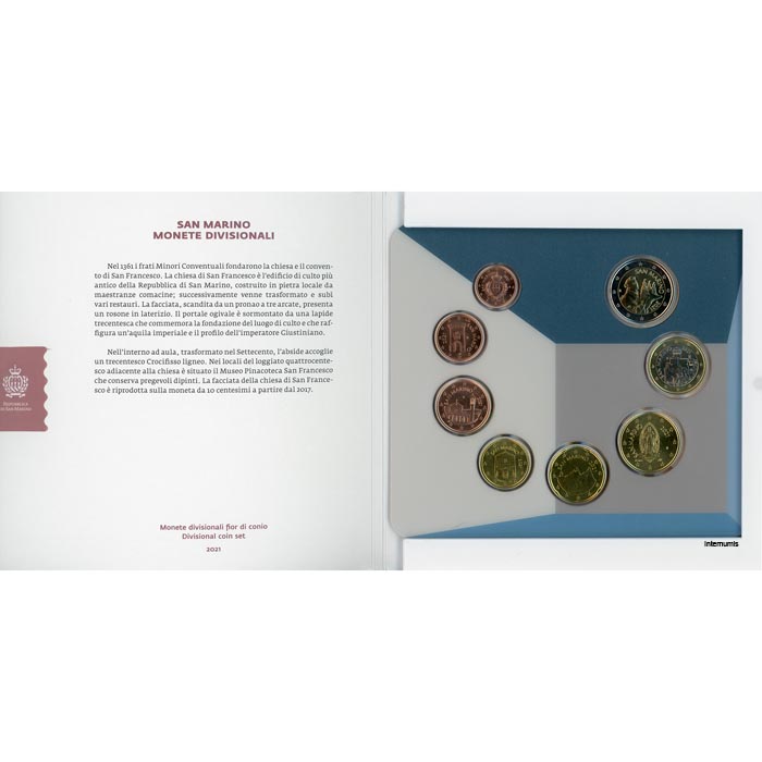 San Marino - Offizieller Kursmünzensatz 2021, Erh. stgl.im Blister – Bild 2
