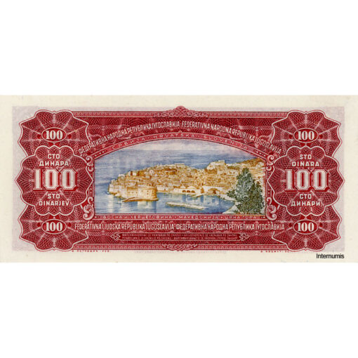 Jugoslawien - 100 Dinara 1.5.1955, (P.69) Erh. AU – Bild 2