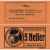 Niederwaldkirchen (OÖ) - 5 Heller o.D., P.orange, Bild Apfel, Spezialserie II, 200 Stück, (KKN.S673)VI)d) Erh. I