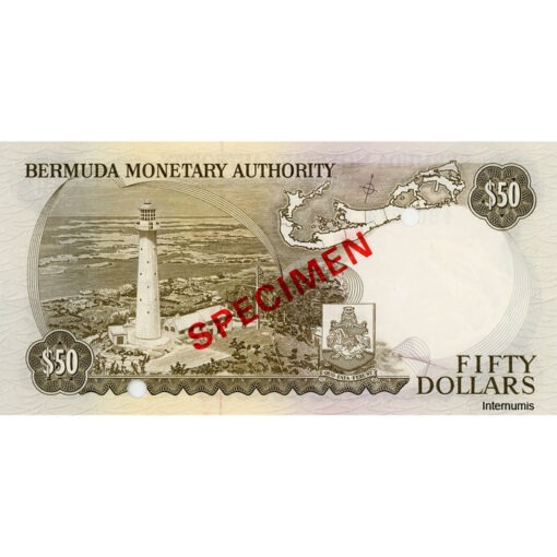 Bermuda - 50 Dollars 1.4.1978, Specimen (P.32s) Erh. UNC – Bild 2
