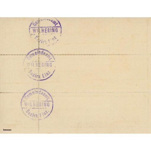 Wilhering(OÖ) -10,50,75 Heller o.D. (-1921), Kartonpapier weiss  in perf. Kuponform, Bst. U, KN. schwarz, Gmstpl., Aufl. 471, (KKN.S1236)II)aU) Erh. I/I- – Bild 2