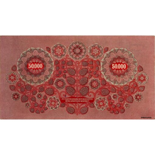 Österr.- Ungarische Bank - 50.000 Kronen 1922, ohne Stern vor Kontrollnummer, (KK.172a / ANK 206 / P.80/1) Erh. III – Bild 2