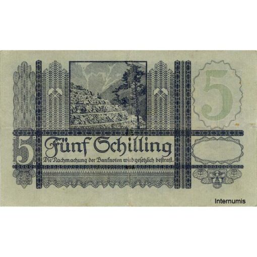 Österr.Nationalbank - 5 Schilling 1951, Ausgabe 1951, (KK.238a/ANK 268/P.126) Erh. III – Bild 2