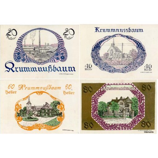 Krummnussbaum(NÖ) - 20,40,60,80 Heller Juli 1920 bis 31.12.1920, Kreidepapier, Aufl.2600 Stk., (KKN.S488)II)a) Erh. I/I- – Bild 2