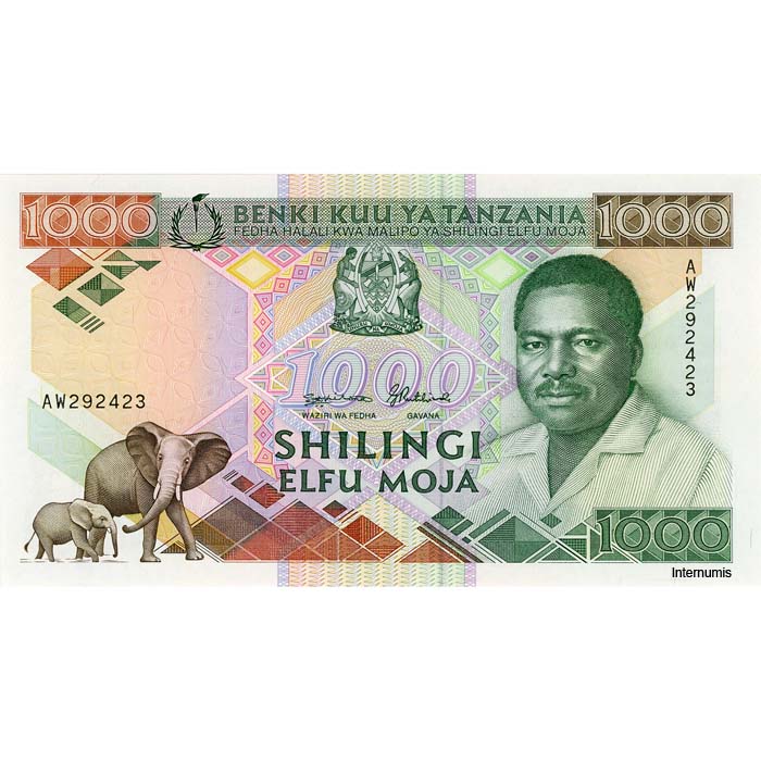 Tanzania - 1000 Shilingi ND (1990), (P.22) Erh. UNC