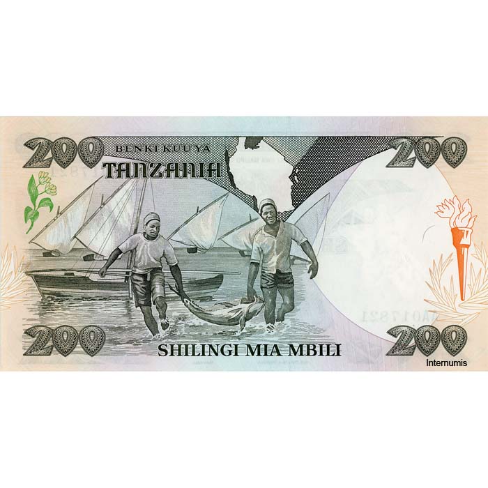 Tanzania - 200 Shilingi ND (1986), (P.18a) Erh. UNC – Bild 2
