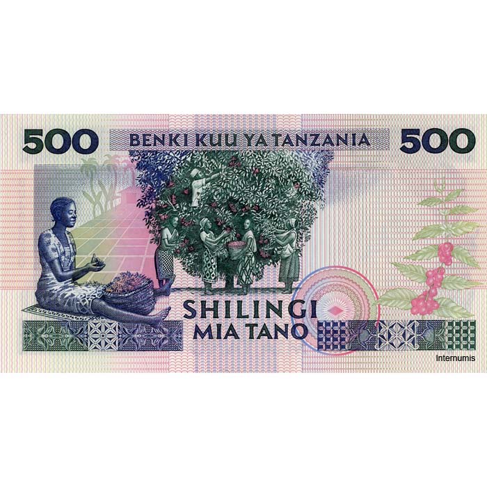 Tanzania - 500 Shilingi ND(1989), (P.21b) Erh. UNC – Bild 2