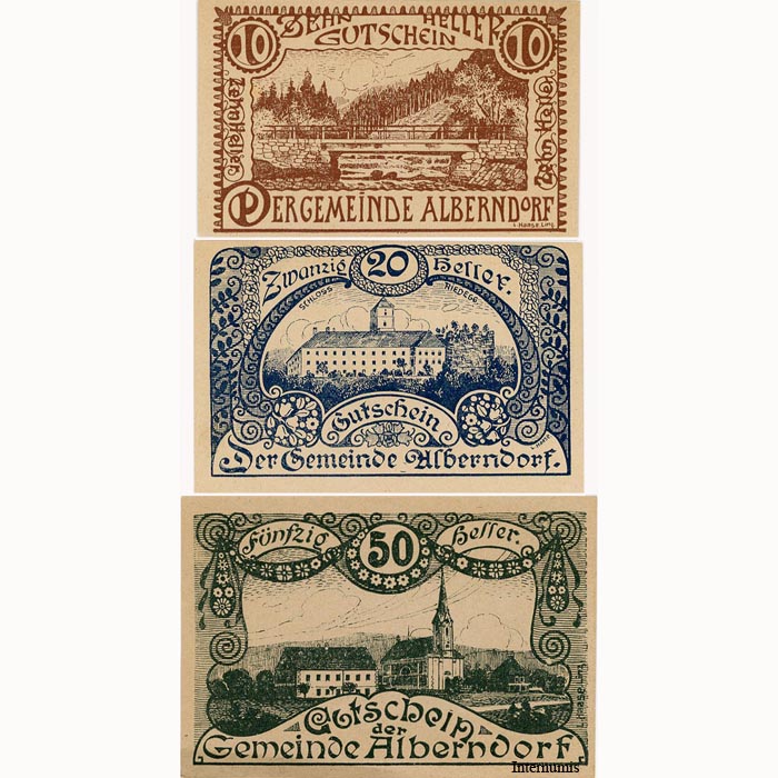 Alberndorf (OÖ) - 10,20,50 Heller 25 April 1920, (KKN.17)Ia) Erh. I – Bild 2