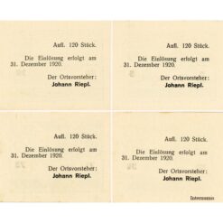 Königsau(OÖ) - 5,30,50,75 Heller o.D.(-31.12.1920), Druck grün, Aufl.120 Stück, (KKN.S463)I)d)) Erh. I-