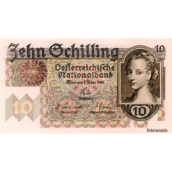 Österr.Nationalbank - 10 Schilling 1946, Vs.Frauenbild, Rs.Haller Münzturm, (KK.230/ANK 260/P.122) Erh. I/I-