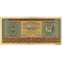 Kroatien - 5000 Kuna 1.9.1943, (P.13) Erh. VF+