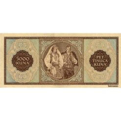 Alternative view of Kroatien - 5000 Kuna 1.9.1943, (P.13) Erh. VF+