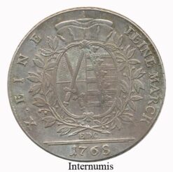 Alternative view of Sachsen - Friedr.August III.(1763-1806)  1 Konv.Taler 1768 EDC, Dresden, kl.Schrötlingsfehler, (Dav.2682) Erh. ss