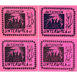 Alternative view of Unterwald(OÖ) - 10,30,50,75 Heller o.D., Papier rosa, Druck Bildseite schwarz, Zwergengruppe, (KKN.S1100)III)c) Erh. I