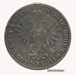 Alternative view of 2 Gulden 1876, starke Henkelspur, (FW.1375/J.343/AMK.37) Erh. ss