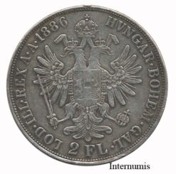 Alternative view of 2 Gulden 1886, starke Henkelspur, (FW.1386/J.343/AMK.37) Erh. ss