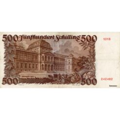 Alternative view of Österr.Nationalbank - 500 Schilling 1953, Vs.Prof.Wagner-Jauregg, Rs.Universität Wien, (KK.240/ANK 270) Erh. III