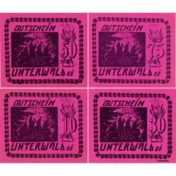 Alternative view of Unterwald(OÖ) - 10,30,50,75 Heller o.D., Papier rosa, Druck Bildseite grau, Zwergengruppe, (KKN.S1100)III)a) Erh. I
