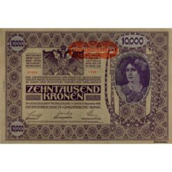 Österr.-Ungarische Bank - 10.000 Kronen 2.11.1918, DEUTSCHÖSTERREICH - Aufdruck Waagrecht, rechts von der Krone, 2. Auflage, (KK.150a / ANK 184/P.66) Erh. II+