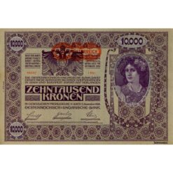 Österr.-Ungarische Bank - 10.000 Kronen 2.11.1918, DEUTSCHÖSTERREICH - Aufdruck Waagrecht, 2. Auflage, Farbvariante beige, (KK.150b / ANK 184/P.66) Erh. I-/II