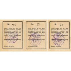 Perg(OÖ) - 10,20,50 Heller o.Datum, Bildseite Druck gelb, KN., 60 Serien, (KKN.S730)II)d) Erh. I