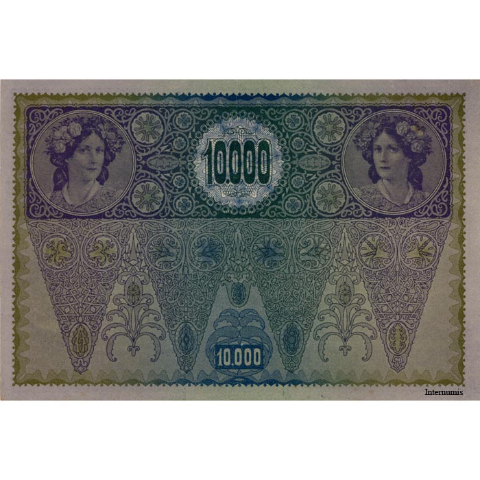 Österr.-Ungarische Bank - 10.000 Kronen 2.11.1918, DEUTSCHÖSTERREICH - Aufdruck Waagrecht, rechts von der Krone, 2. Auflage, (KK.150a / ANK 184/P.66) Erh. II+ – Bild 2