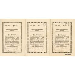 Altaist (OÖ) - 20,30,50 Heller o.D.(-1920), Kp. Weiß, Dr.bds.gold mit KN. u.Gmstpl., 250 Serien, (KKN.S23)IV)b) Erh. I/I-