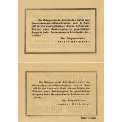 Altenfelden (OÖ) - 5,10 Heller 1920, Glanzpapier gelb, Druck schwarz, (KN.S27)III) Erh. I/I-