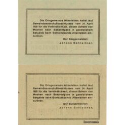 Altenfelden (OÖ) - 5,10 Heller 1920, Glanzpapier grün, Druck schwarz, (KN.S27)III) Erh. I/I-