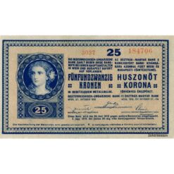 Ungarn - 25 Korona 27.10.1918(1919), Serien Nr.rechts 18 mm, (P.13a) Erh. XF