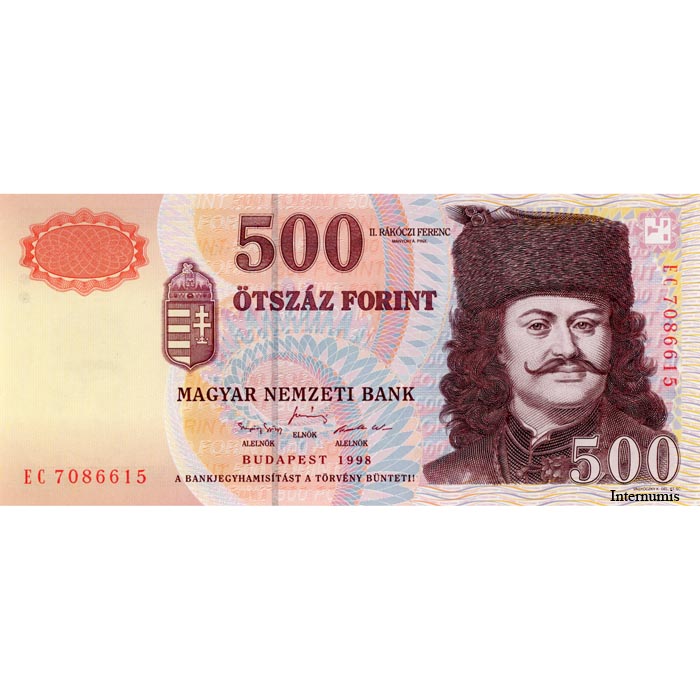 Ungarn - 500 Forint 1998, (P.179a) Erh. UNC