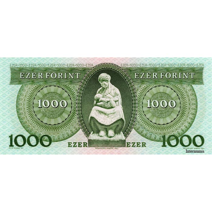 Ungarn - 1000 Forint 15.1.1996, Bst.E, (P.176c) Erh. UNC – Bild 2