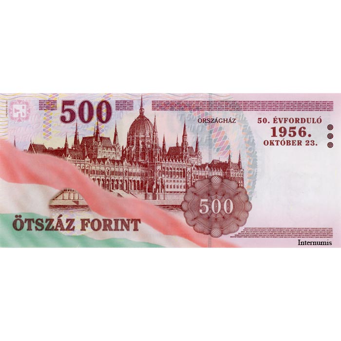 Ungarn - 500 Forint 2006, 50 J. Volksaufstand, (P.194) Erh. UNC – Bild 2